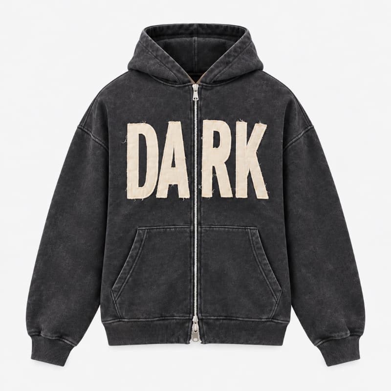 DARK ZIP HOODIE | BLACK
