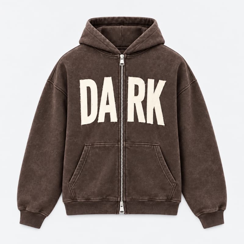 DARK ZIP HOODIE | BROWN
