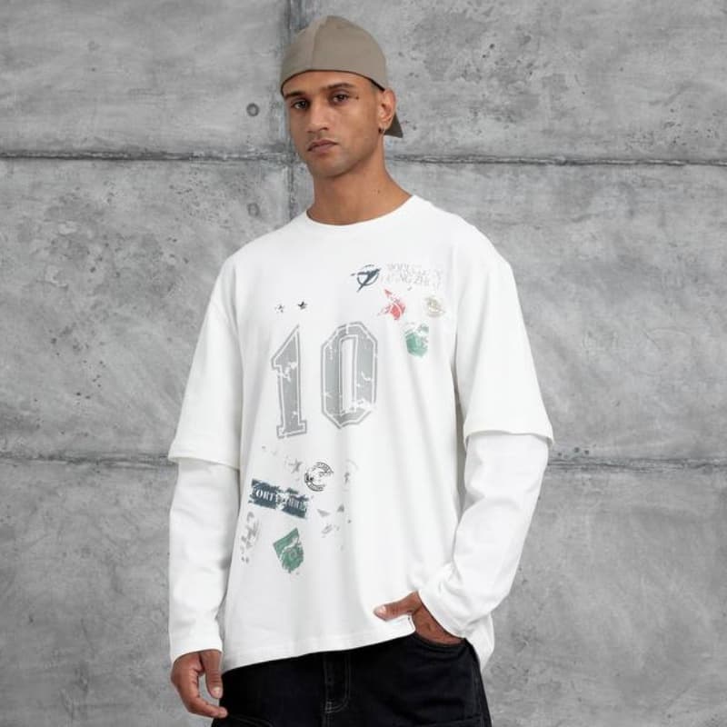 WHITE 2SLEEVE T