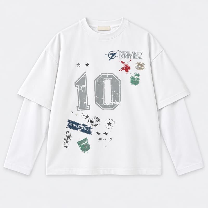 WHITE 2SLEEVE T